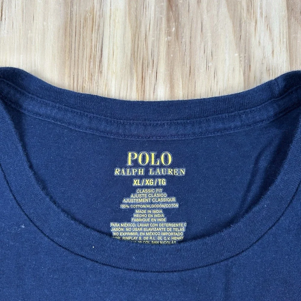Polo Ralph Lauren Men's XL Blue Classic Fit Cotton T-Shirt Short Sleeve Tee